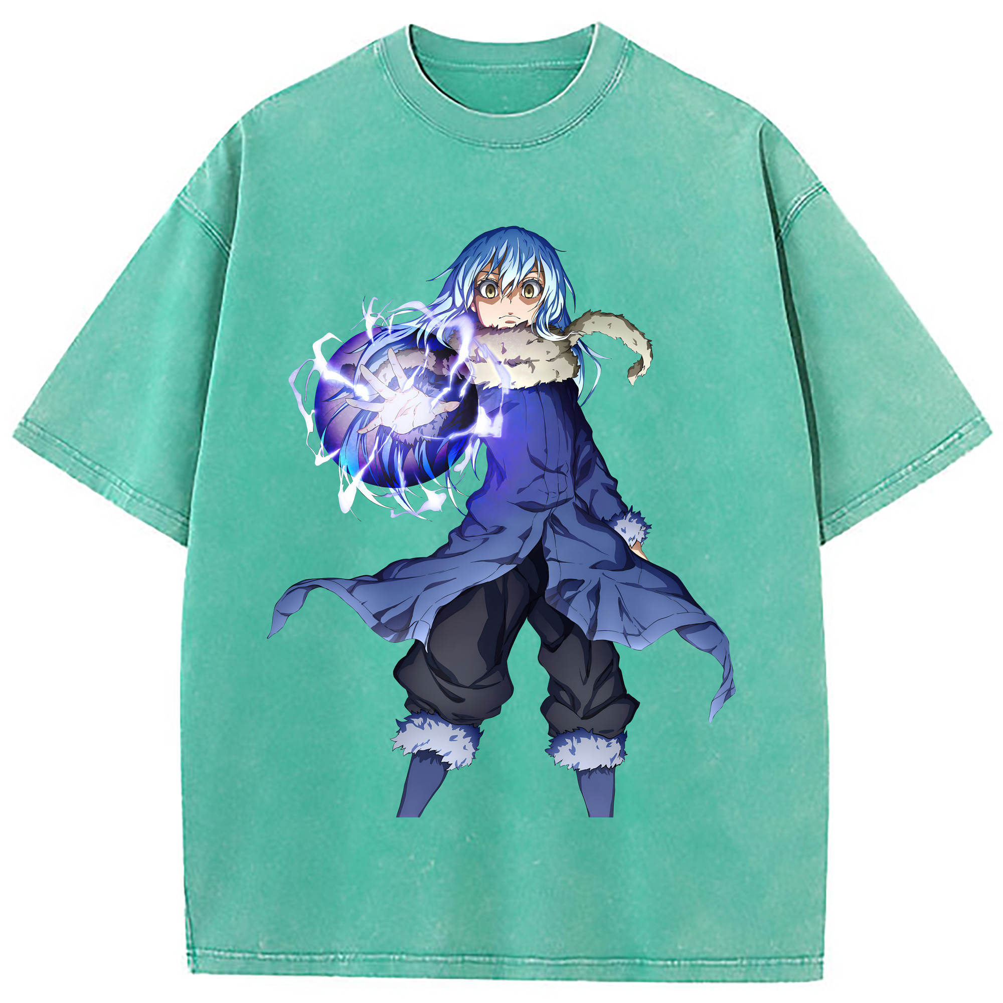 （画像用） 転スラ Regarding Reincarnated to Slime 綿100% ヴィンテージ風 半袖Tシャツ（フロントプリント）